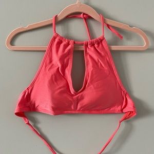 Forever 21 Halter Keyhole Swim Bikini Top - Contemporary Collection - Coral Pink